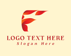 Torch - Modern Fire Letter F logo design