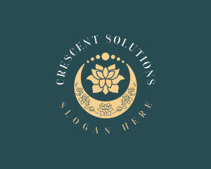 Crescent Lily Moon  logo design