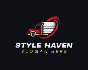 Trailer - Truck Logistics Courier logo design