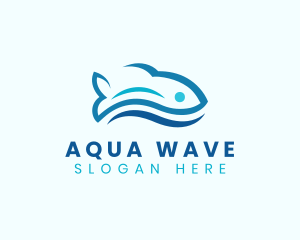 Fish Aquatic Wave logo design