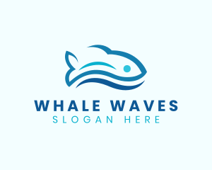 Fish Aquatic Wave logo design