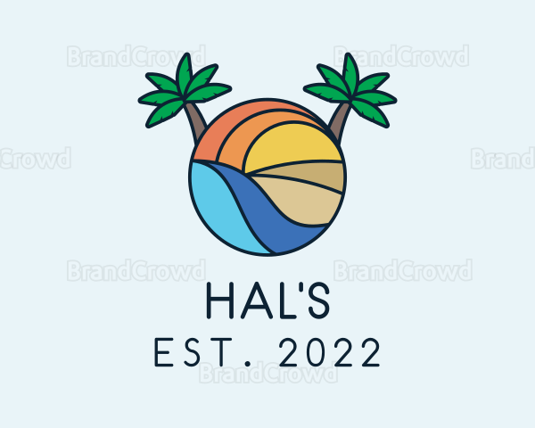 Palm Tree Summer Resort Logo
