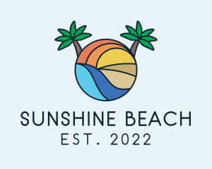 Summer - Palm Tree Summer Resort logo design