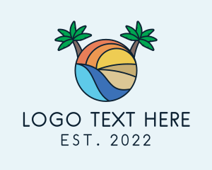 Resort - Palm Tree Summer Resort logo design