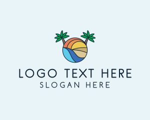 Summer - Palm Tree Summer Resort logo design