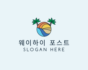 Palm Tree Summer Resort  logo design