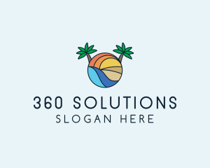 Palm Tree Summer Resort  logo design