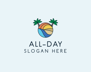 Palm Tree Summer Resort  logo design