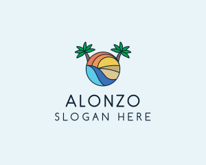 Palm Tree Summer Resort  logo design