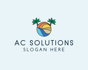 Palm Tree Summer Resort  logo design