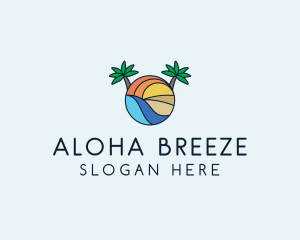 Palm Tree Summer Resort  logo design