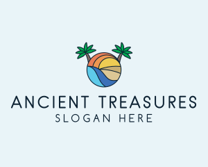 Palm Tree Summer Resort  logo design