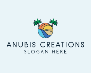 Palm Tree Summer Resort  logo design