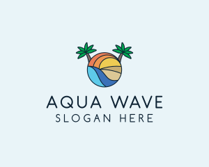 Palm Tree Summer Resort  logo design