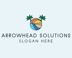 Palm Tree Summer Resort  logo design