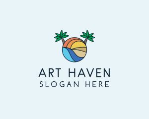 Palm Tree Summer Resort  logo design