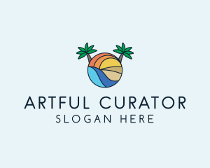 Palm Tree Summer Resort  logo design