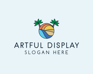 Palm Tree Summer Resort  logo design