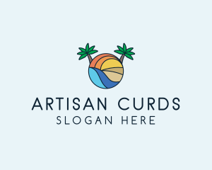 Palm Tree Summer Resort  logo design