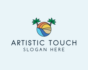 Palm Tree Summer Resort  logo design