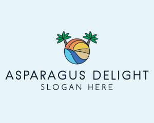 Palm Tree Summer Resort  logo design