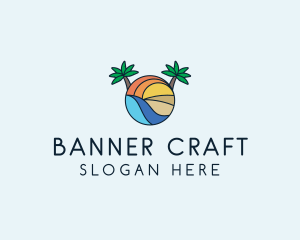 Palm Tree Summer Resort  logo design