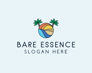 Palm Tree Summer Resort  logo design