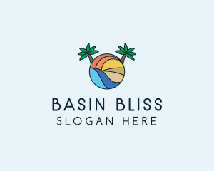 Palm Tree Summer Resort  logo design