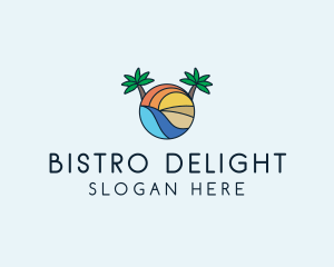 Palm Tree Summer Resort  logo design