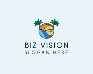 Palm Tree Summer Resort  logo design