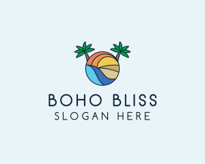 Palm Tree Summer Resort  logo design