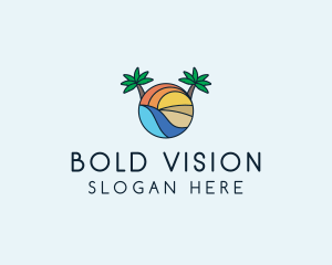 Palm Tree Summer Resort  logo design