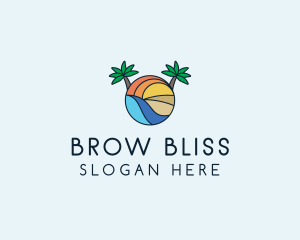 Palm Tree Summer Resort  logo design