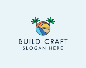 Palm Tree Summer Resort  logo design