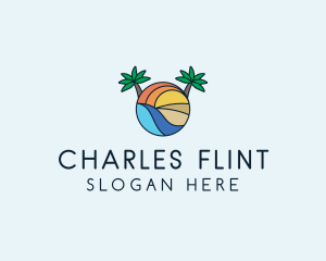 Palm Tree Summer Resort  logo design