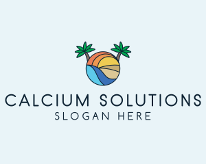 Palm Tree Summer Resort  logo design