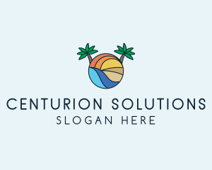 Palm Tree Summer Resort  logo design