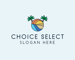 Palm Tree Summer Resort  logo design