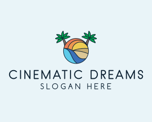 Palm Tree Summer Resort  logo design