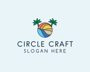 Palm Tree Summer Resort  logo design