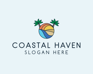 Palm Tree Summer Resort  logo design