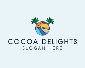 Palm Tree Summer Resort  logo design