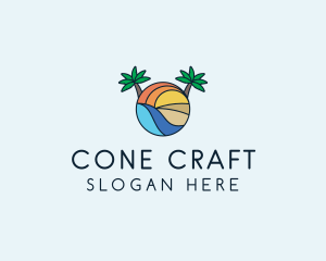 Palm Tree Summer Resort  logo design