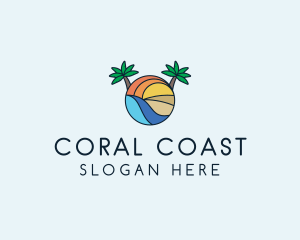 Palm Tree Summer Resort  logo design