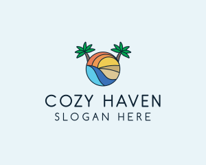 Palm Tree Summer Resort  logo design