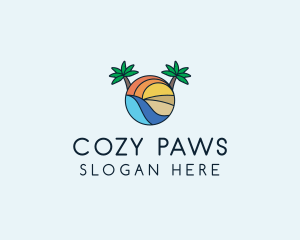 Palm Tree Summer Resort  logo design