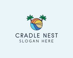 Palm Tree Summer Resort  logo design