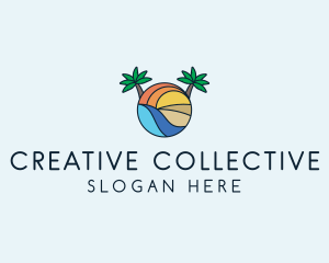 Palm Tree Summer Resort  logo design