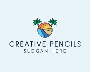 Palm Tree Summer Resort  logo design