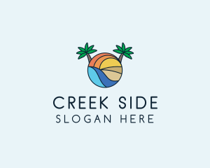 Palm Tree Summer Resort  logo design